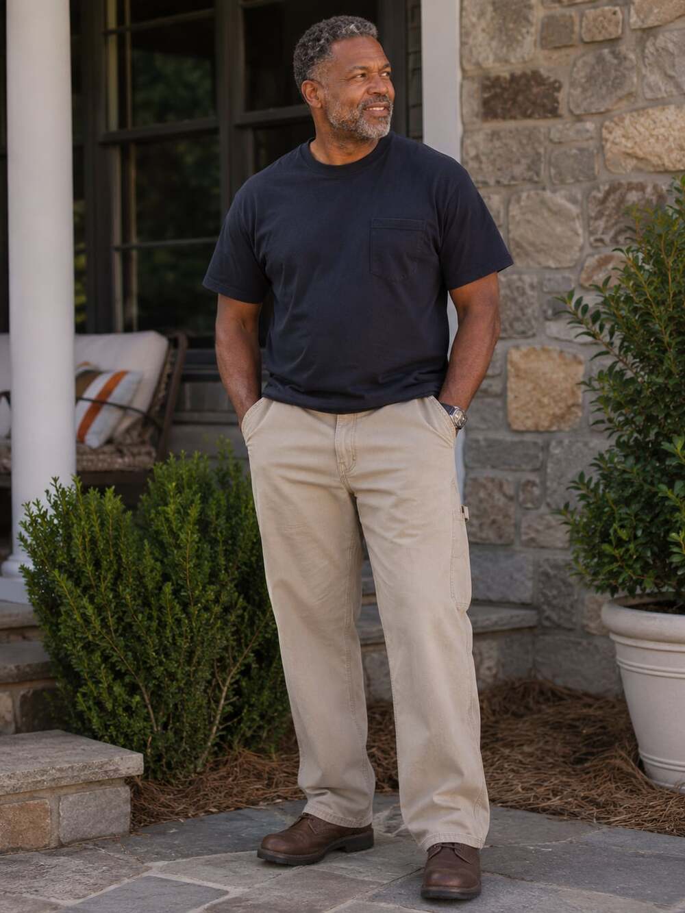 Duluth Trading Men's Utility Work Pants Khaki Tan 40x32‎ Relaxed Fit